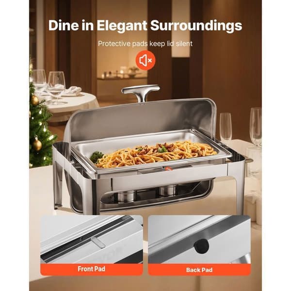 Chauffe-Plat - DUOKU - JZYQG1/1 - 8,5 L - Rustfrit Stål - Sølv
