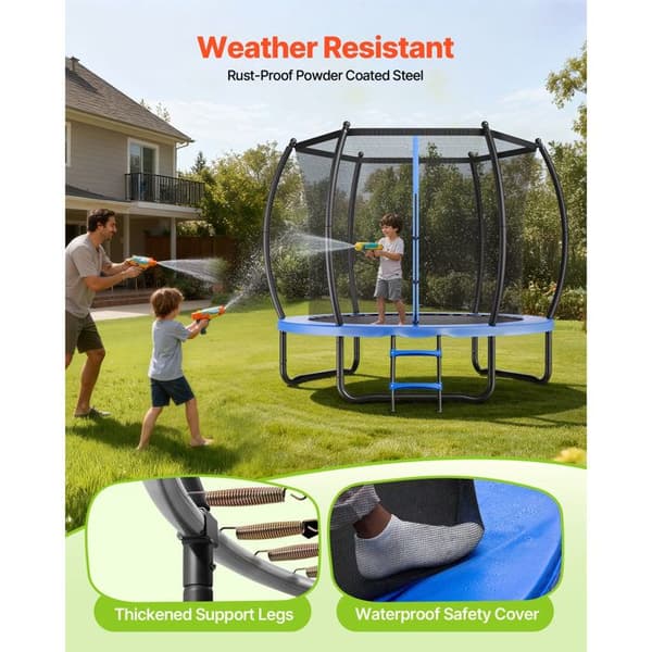 Udendørs trampolin - DUOKU - TX-B7132-12FT - Kvadratisk 366 cm - Kapacitet 181 kg - ASTM certificeret