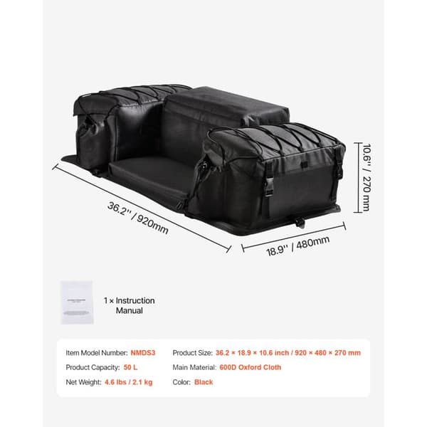 Opbevaringspose VTT - DUOKU - NMDS3 - 50 L - Oxford 600D - Sort Svart
