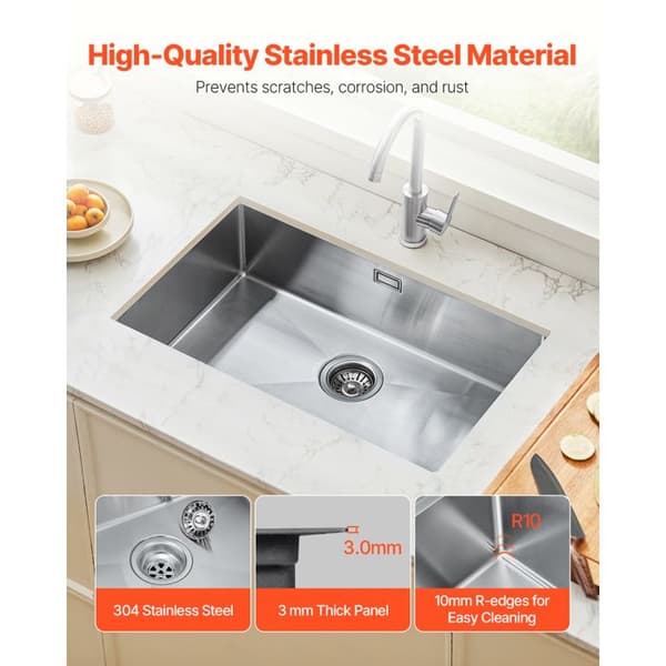 Köksvask - DUOKU - U704319RS0 - Rostfritt Stål 304 - 70 cm - 1 Rektangulär Balja