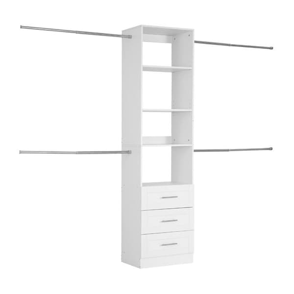 Skåpsystem - DUOKU - KLBC-03 - 3 Lådor - Justerbar - Vit Trä Vit
