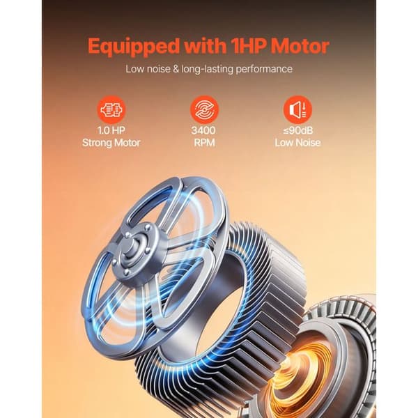 Väggmonterad Stövsugare 1 HP-Duoku-med 79,5 L Samlingspåse-System för Städfiltrering med Precision