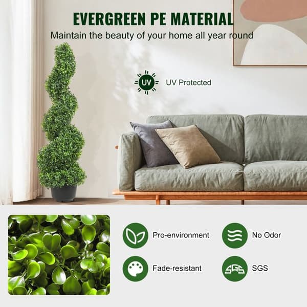 Konstväxter - DUOKU - Falsk Grön Växt - 1,2 m - 2 Stycken - Bytbara Blad