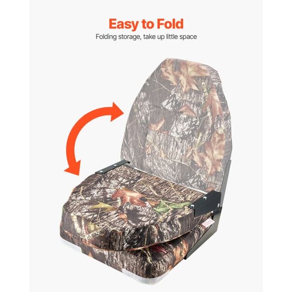 Bådsæde med Høj Ryg 2PCs-Duoku-Foldbart Bådsæde- med Tykt Skum Pude og PU Polyester Stof
