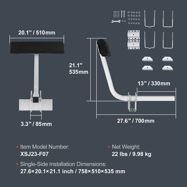 Båttrailer Guide - Duoku - 0,7 m - 2 Delar i Galvaniserat Rostfritt Stål - Robust Rulle - För Skidspår