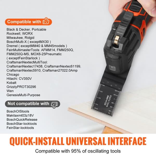 Oscillerande Sågblad-Duoku-50 PCS Kit-Universella-Multi-Tool Blad-HCS-Blad för Trä, plast, Aluminium