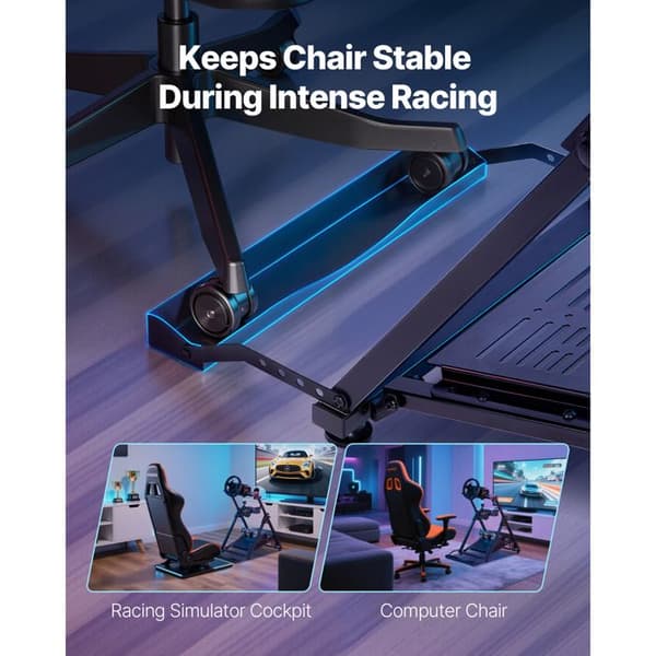 Racerställ - DUOKU - QY-BZ06 - Fällbar - Höjdjusterbar 700–845 mm - Kompatibel med Logitech/Thrustmaster/Fanatec Svart