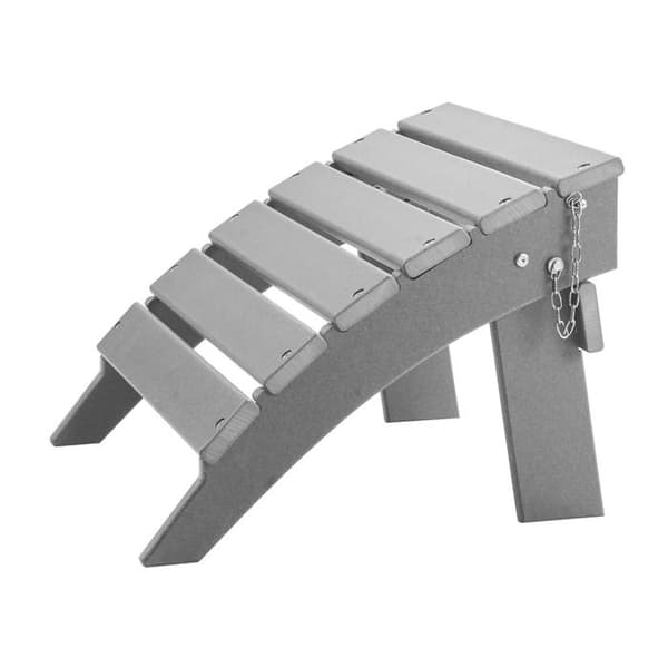Fällbar Puff - DUOKU - 42 x 47 x 33 cm - HDPE - Väderbeständig - Trädgård grå