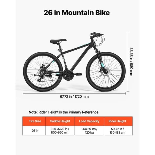 VTT semi-rigid - DUOKU - sdc-06 - 26 tum - 21 växlar - Framsuspension