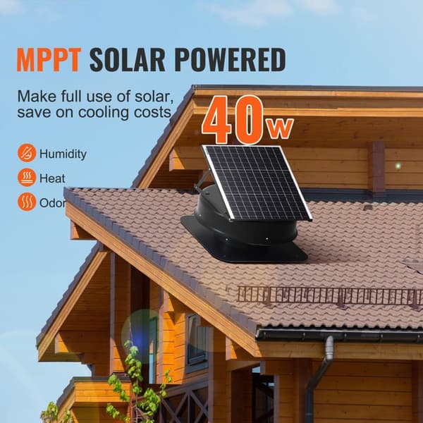 Solventilator - DUOKU - JBSF-320G - 42 W - Luftflöde 2800 CFM - Intelligent termostat Svart