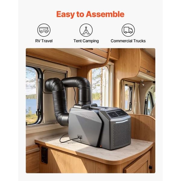 Bärbar Luftkonditionering för Camping 4850 BTU-Duoku-Dubbel Slang Mobil Split System för Tält och Husvagnar, Mörkgrå