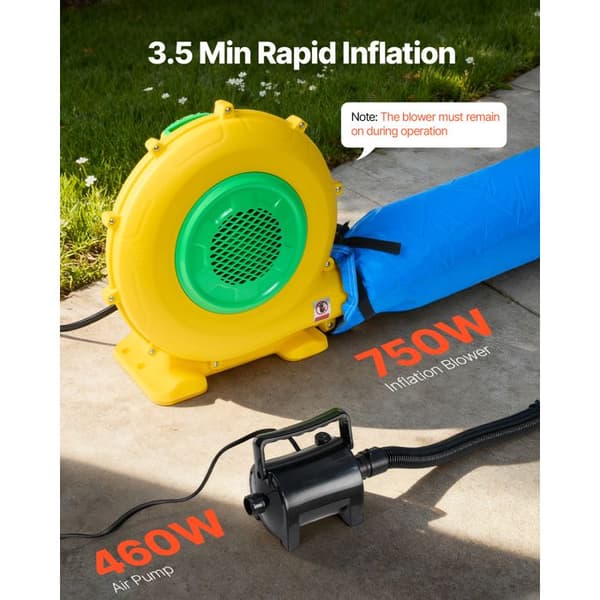 Oppustelig Malerkabine - DUOKU - 4x3x2,8 m - Ventilator 550 W - Luftfiltrering - Blå Blå