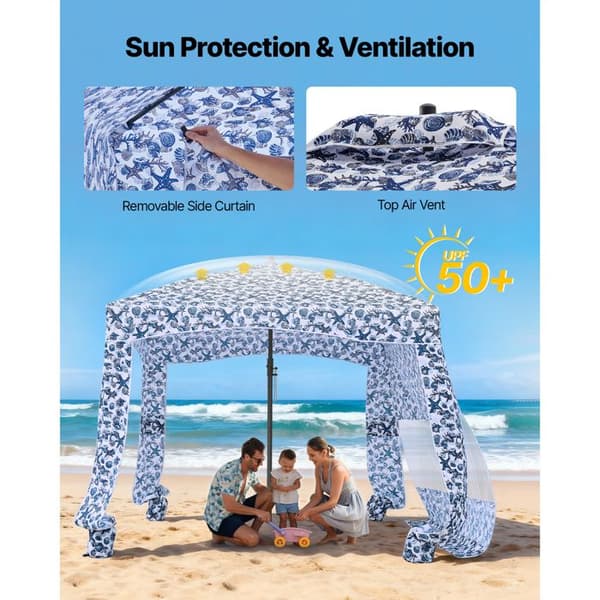 Strandtält - DUOKU - SSCA-01 - 1,83×1,83×2,29 m - Sidoväggar - Sandfickor