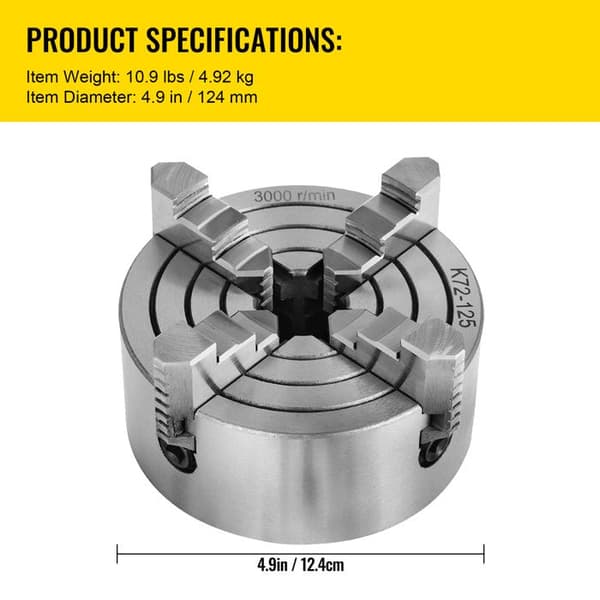 Mandrin - DUOKU - K72-125 - 125 mm - 4 oberoende vändbara käftar - Precision 0,051 mm pengar