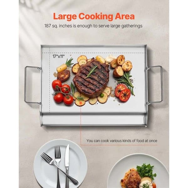 Bagplade - DUOKU - Universel rektangulær - Rustfrit stål - 425 x 270 mm - Aftagelige håndtag