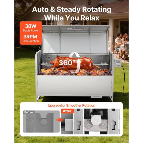 Kulgrill - DUOKU - TB-52Z - Elektrisk spid - 52" madlavning - 4 positioner