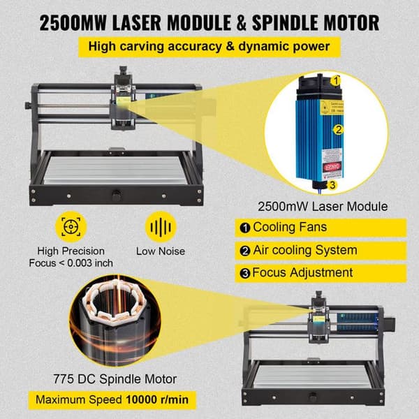 Lasergraver - DUOKU - VG-S3018 Pro - Laser 2500 mW - Område 30x18x4,5 cm - GRBL kontrol