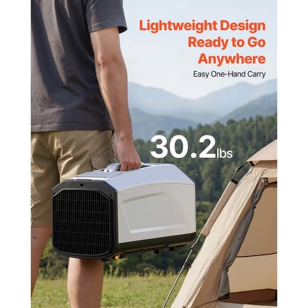 Bärbar luftkonditionering för camping - DUOKU - G7 - 3340 BTU - 440 W - Fjärrkontroll ingår Mörkgrå