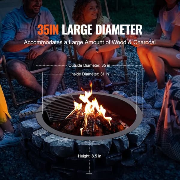 Foyer-Duoku-ring-med eldring för grillning-Utvändig diameter 89 cm/Inre diameter 78,7 cm