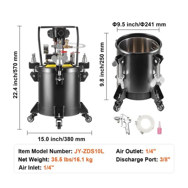 Tryksprøjte - DUOKU - 10 L - Automatisk Omrøring - Justerbart Tryk 70 PSI
