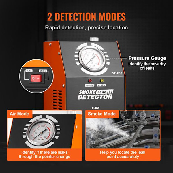 Lækagedetektor - DUOKU - SD307 - 2 tilstande - 12V - 8 L/min