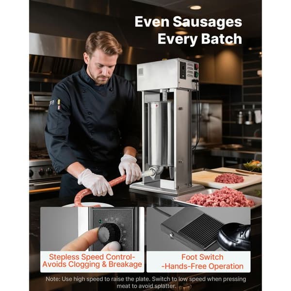 El-salami press - DUOKU - EVS-15L - 15 L (33 lb) - Rostfritt stål 304 - Kontinuerlig hastighetskontroll
