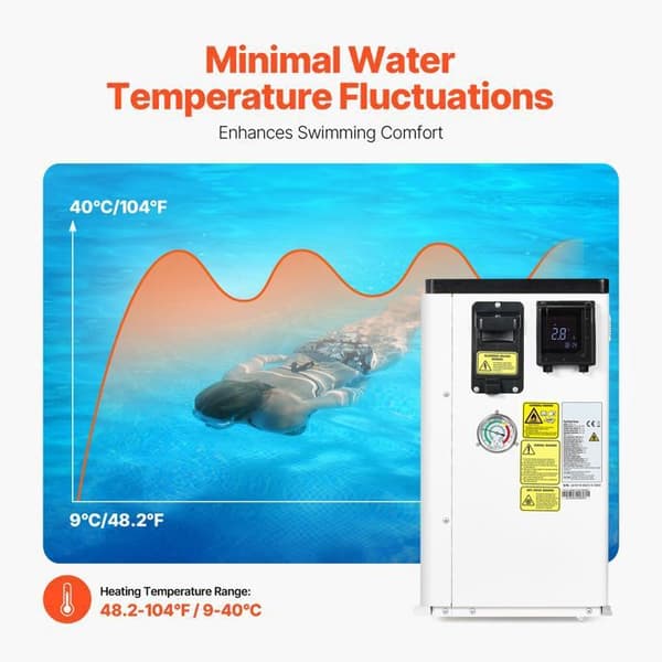 Värmepump - DUOKU - VBPYCE-110 - Pooluppvärmning - 2,51-11,38 kW - Energibesparing