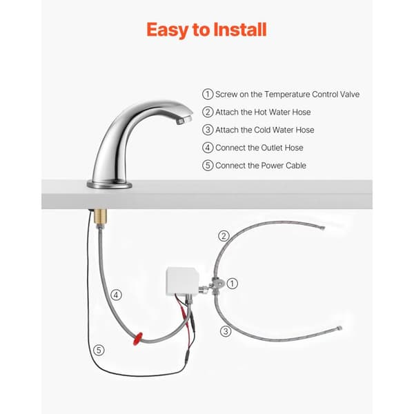 Automatisk Vaskesystem - DUOKU - G231 - Infrarød Sensor - Justerbar Temperatur - Krom Pengar