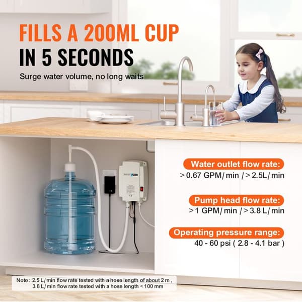 Vattenpump System - DUOKU - 5 Gallon - 2,8-4,1 bar - 50 W - Flöde 2,5 L/min