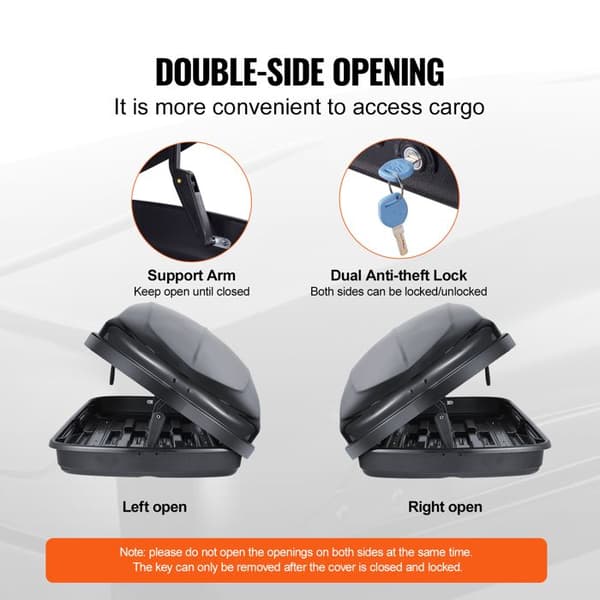Takbox - DUOKU - WP3005 - 220 L - Dubbel öppning - Aerodynamisk