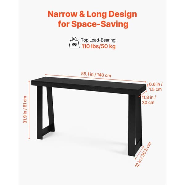 Entrébord - DUOKU - ZH619 - 140 cm - Sort - Opbevaring 2 niveauer Svart