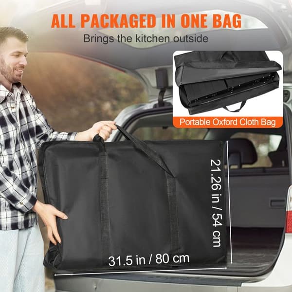 Campingkökbord - DUOKU - Fällbart - Aluminium - Transportväska - 12,6 kg
