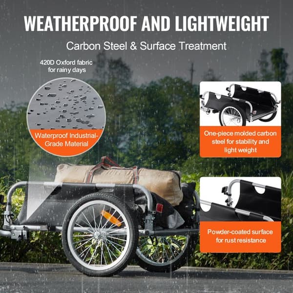 Cykelövrig - DUOKU - CT902B - Kapacitet 45 kg - Fällbar - Hjul 40,6 cm