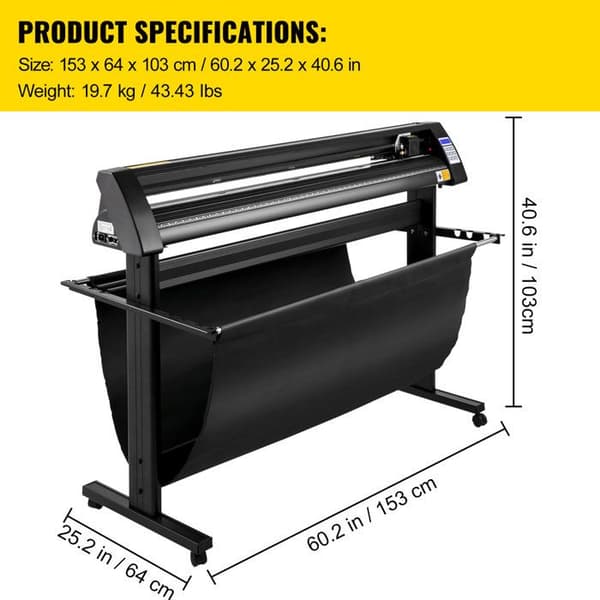 Vinyl Cutter - DUOKU - Plotter KH-1350A - LED Skærm - Kompatibel med SignCut - 1260 mm max