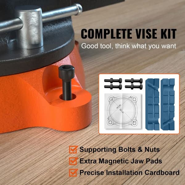 Bordstänger - DUOKU - Modell 6.5 - Käftbredd 16,7 cm - Svängbar bas 360° - Duktile gjutjärn