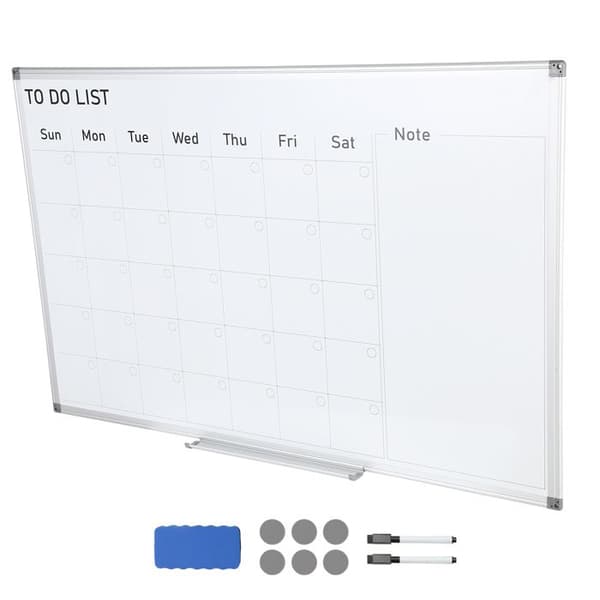 Magnetisk Whiteboard - DUOKU - 36 x 24 in - Torrtavla - Med Kalender - Flyttbar Platta