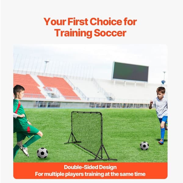 Fodbold Rebound Træner - DUOKU - ZQHTW6x4 - 6 x 4 ft - Nem Installation - Sort