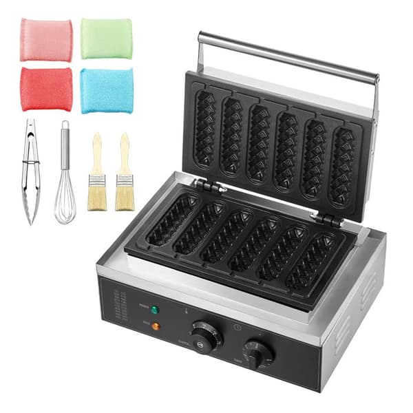 Vaffeljern - DUOKU - HT-119 - 1500W - Rustfrit Stål - 6 Stykker Pengar