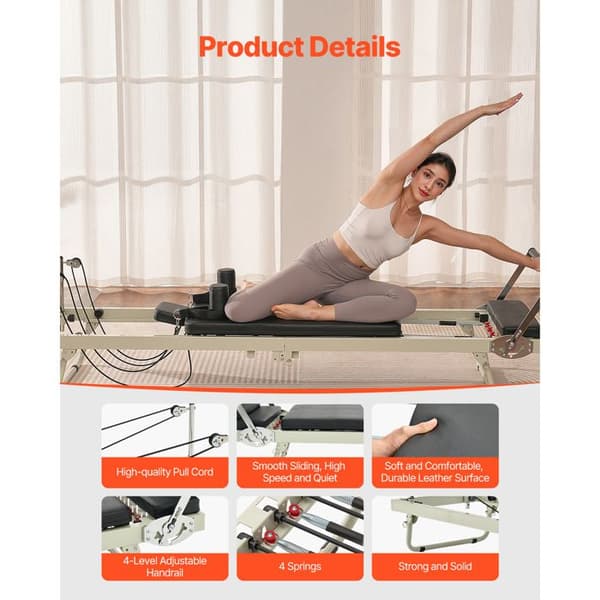 Reformer Pilates - DUOKU - S3003 - Pliable - Dubbel Motstånd - Lasta 181,44 kg