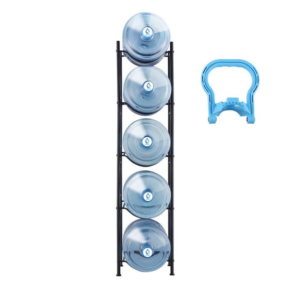 Stöd För Carafe-Duoku-5 Nivåer-Stöd För 5 Gallon Flaskor-Robust Förvaring För 5 Flaskor-Svart Metall-Kök