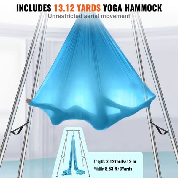 Luftens Yogahammock - DUOKU - Professionellt stöd 2,95 m - Polyester - 250 kg - Blå blå