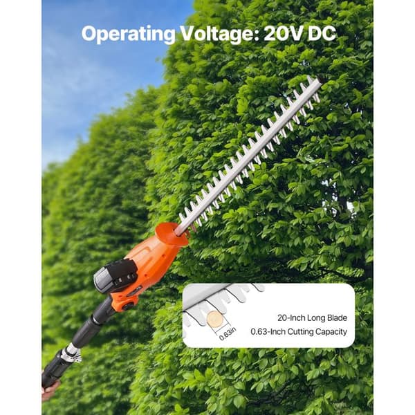 Elektrisk häcksax - DUOKU - Utdragbar stång - 20 V - Blad 510 mm - 5 justerbara vinklar