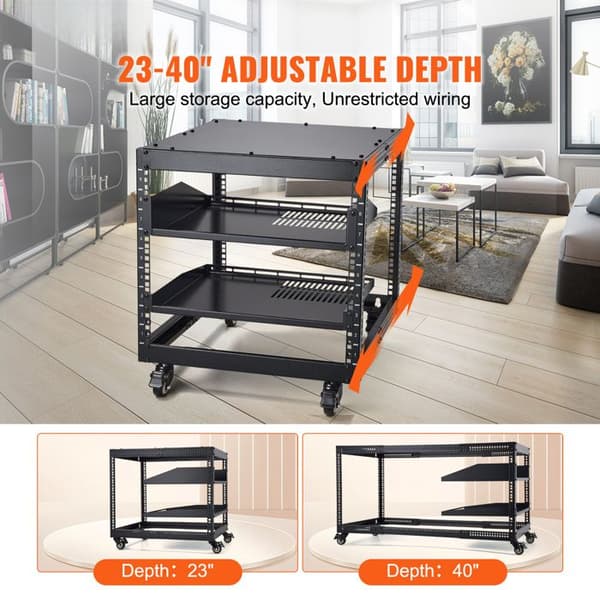 Öppen ram serverrack - DUOKU - SPT-504-09 - 9U - Justerbart djup 23–40" - Fristående/väggmonterad