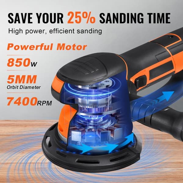 Orbitalsanderi - DUOKU - R7311 - 850 W - Muuttuva nopeus - Pölytiivis liitin