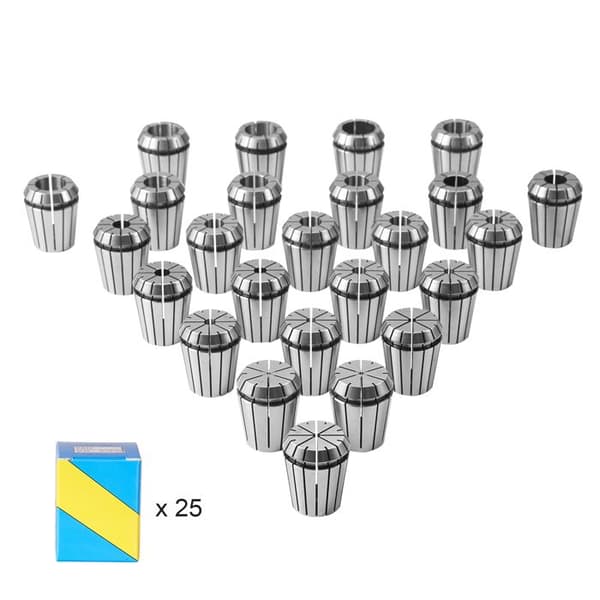 ER32-chuckar - DUOKU - 25-pack - Spannvidd 1/16" till 13/16" - TIR 15 μm - Stål 45#