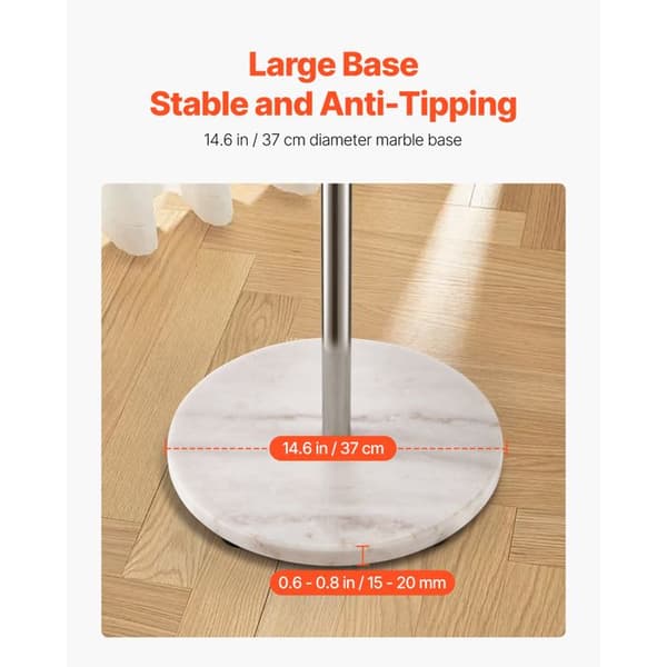 Garderobe - DUOKU - GH-L618 - 8 Krog - Marmorbase - Rustfrit Stål