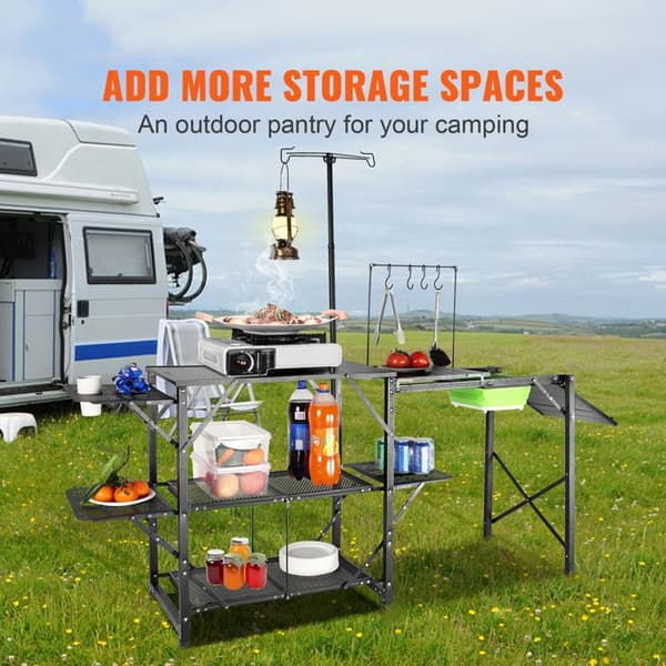 Campingkökbord - DUOKU - Fällbart - Aluminium - Transportväska - 12,6 kg
