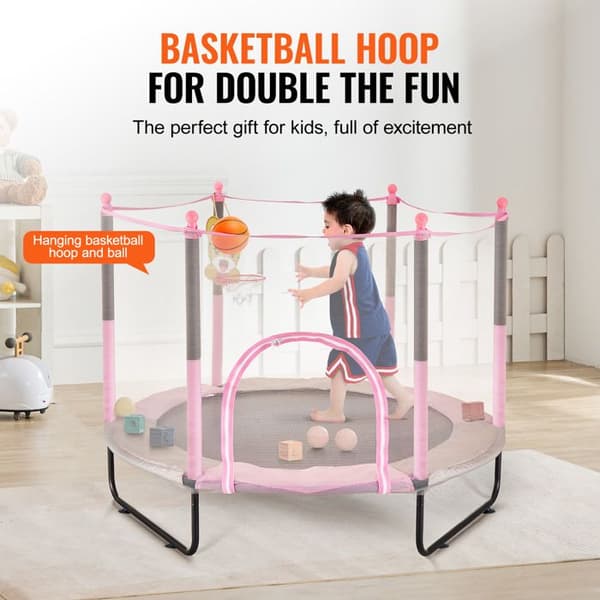 Trampolin - DUOKU - 60 tum - Mini Trampolin för Inomhus/Ute - Säkerhetsnät - Basketkorg