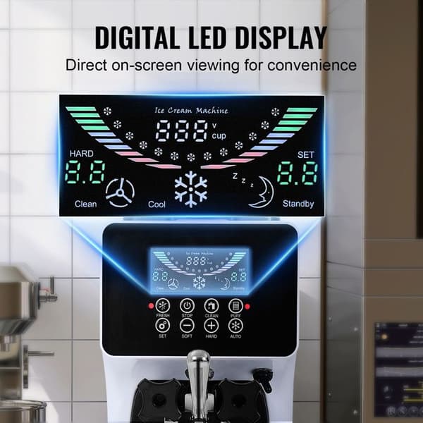 Sorbetmaskine - DUOKU - BQL-9200STA - 10L/H - 900W - LCD-panel og Rustfrit Stål
