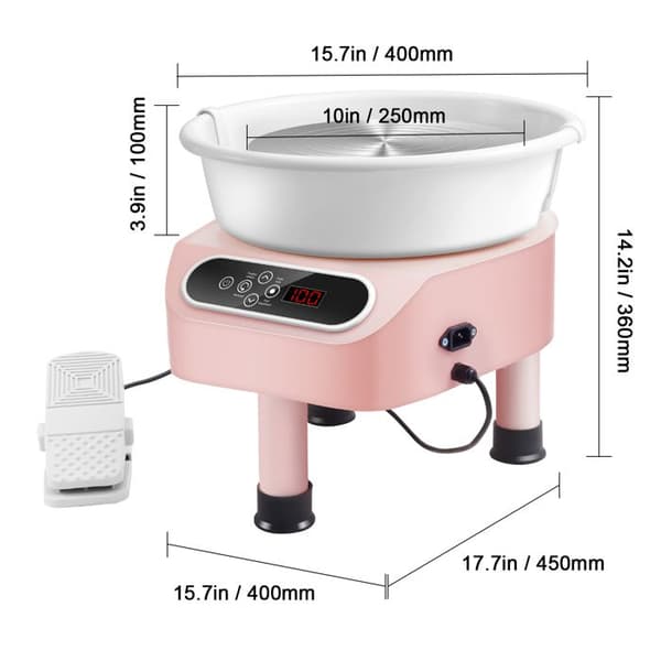 Pottemager - DUOKU - YT-01 - 10 tommer - 350 W - LCD Touchskærm - Pedal Ros
